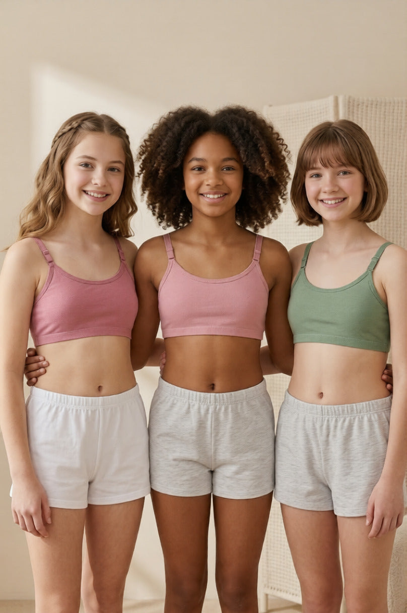 Beginner Bra Combo Pack of 3 for Girls & Women | Soft Stretch Everyday Bras