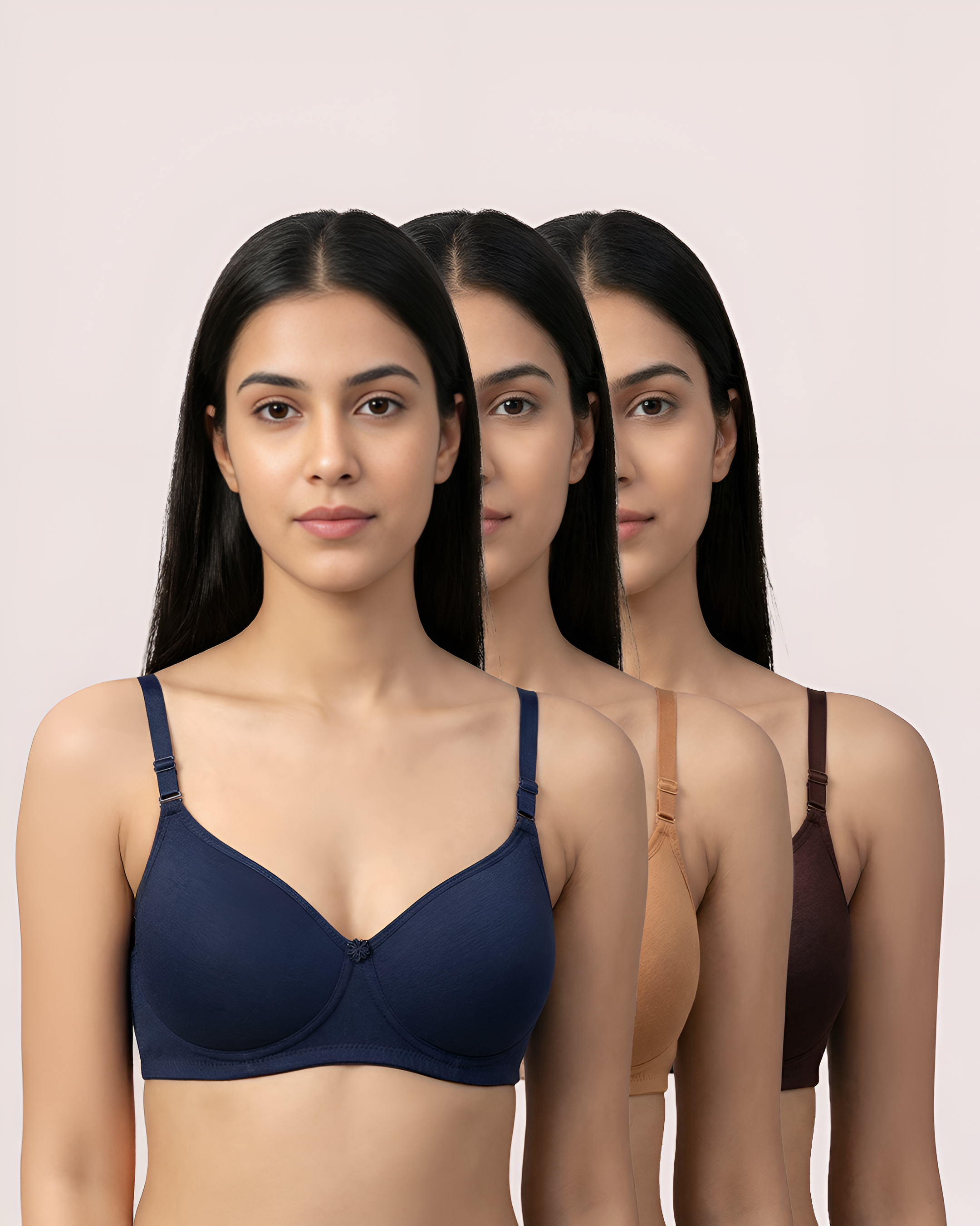 Cotton Padded Bra – Everyday Essential | Pack of 3 | ve1gib-3k.myshopify.com