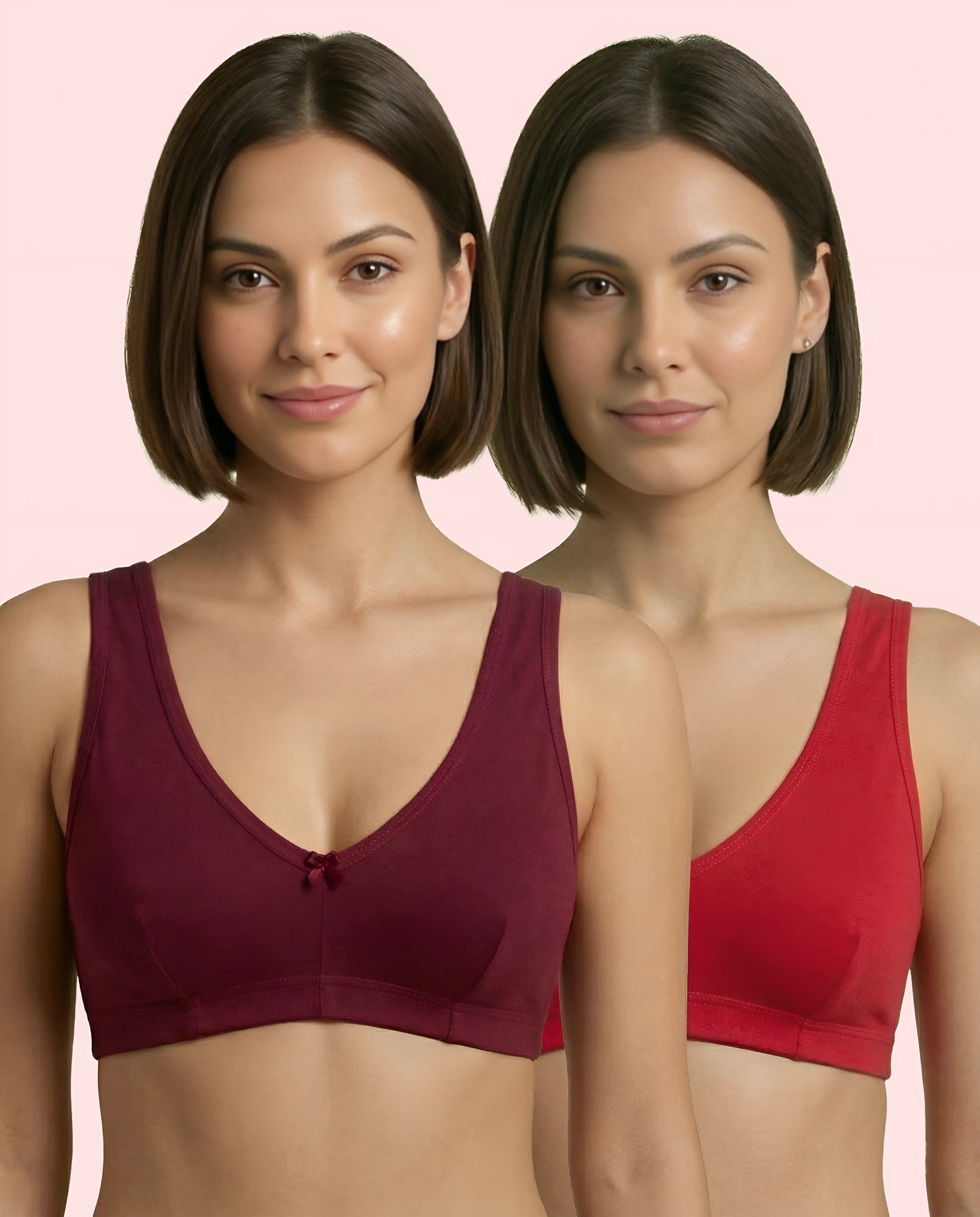 Sports Bra Duo – Scarlet Ember (Red + Maroon) | Pack of 2 | ve1gib-3k.myshopify.com
