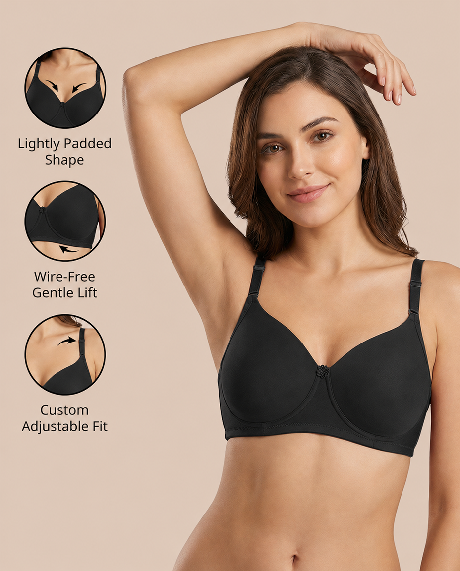 Stretch Lycra Padded Bra – Black & Honey Duo| Pack of 2 | ve1gib-3k.myshopify.com