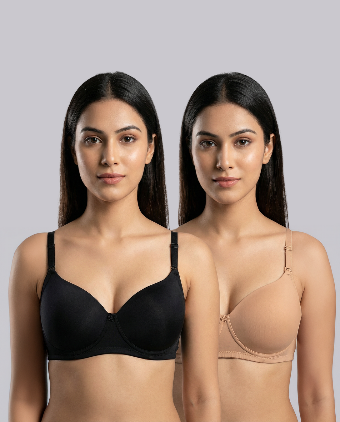 Stretch Lycra Padded Bra – Black & Honey Duo| Pack of 2 | ve1gib-3k.myshopify.com