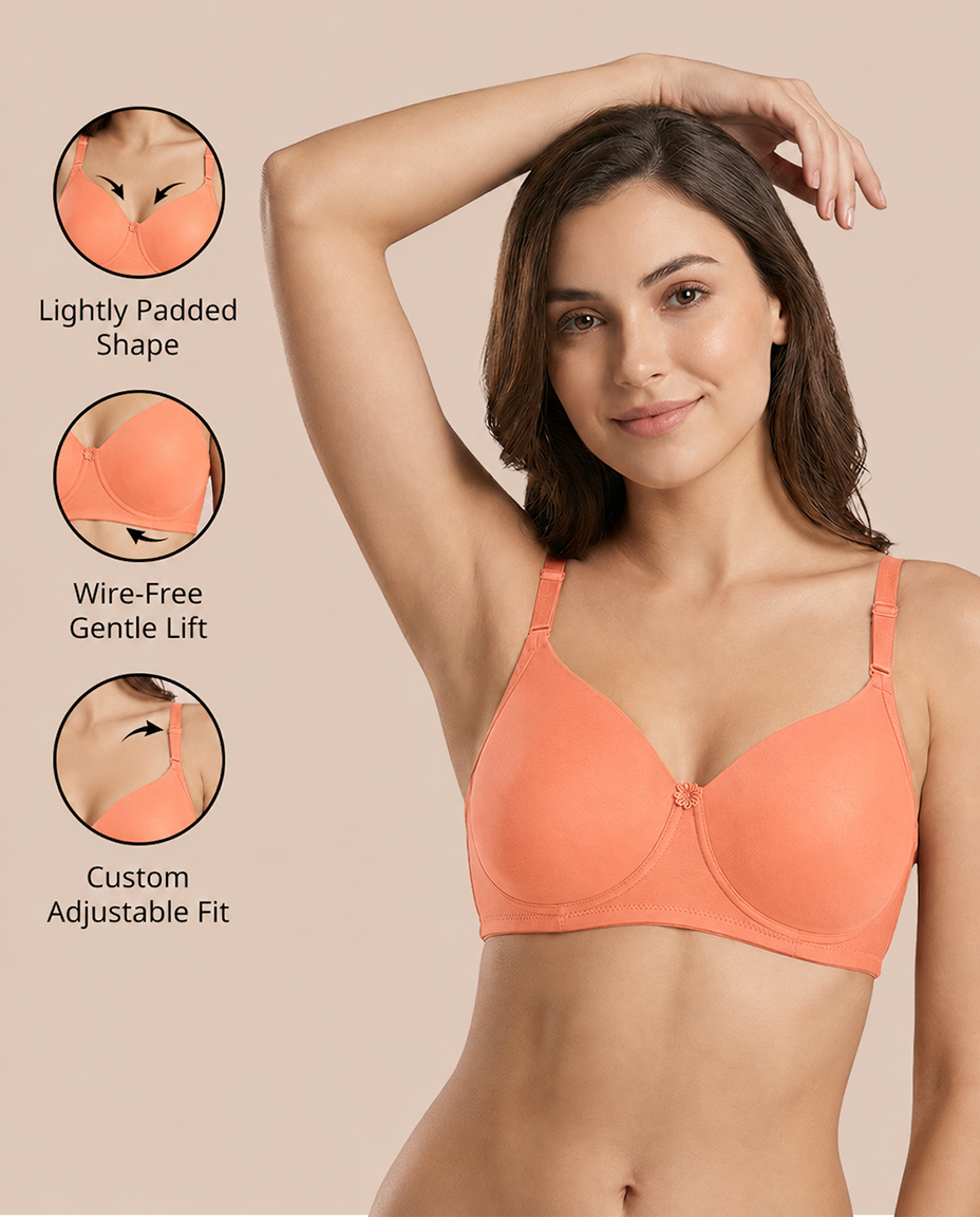 Stretch Lycra Padded Bra – Peach & sand Duo | Pack of 2 | ve1gib-3k.myshopify.com