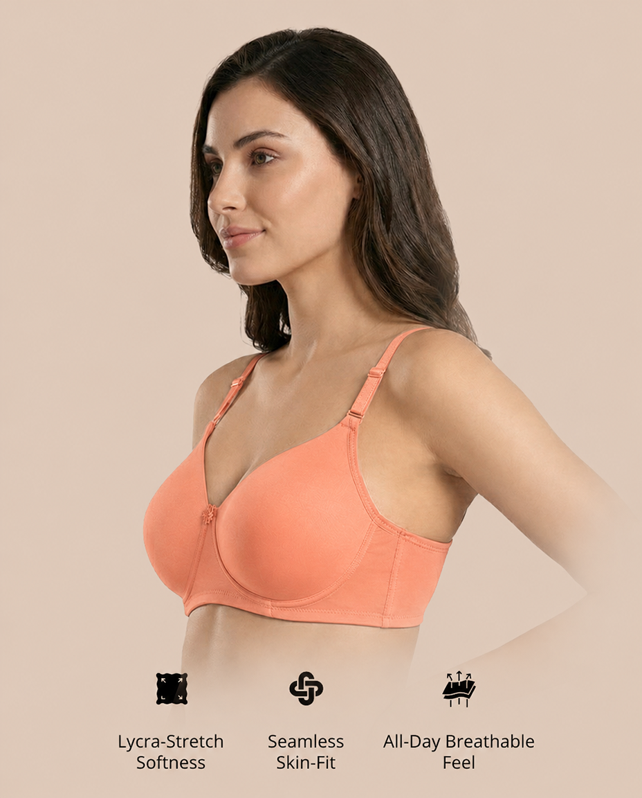 Stretch Lycra Padded Bra – Peach & sand Duo | Pack of 2 | ve1gib-3k.myshopify.com
