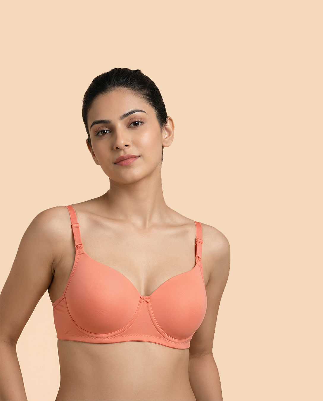 Stretch Lycra Padded Bra – Peach & sand Duo | Pack of 2 | ve1gib-3k.myshopify.com