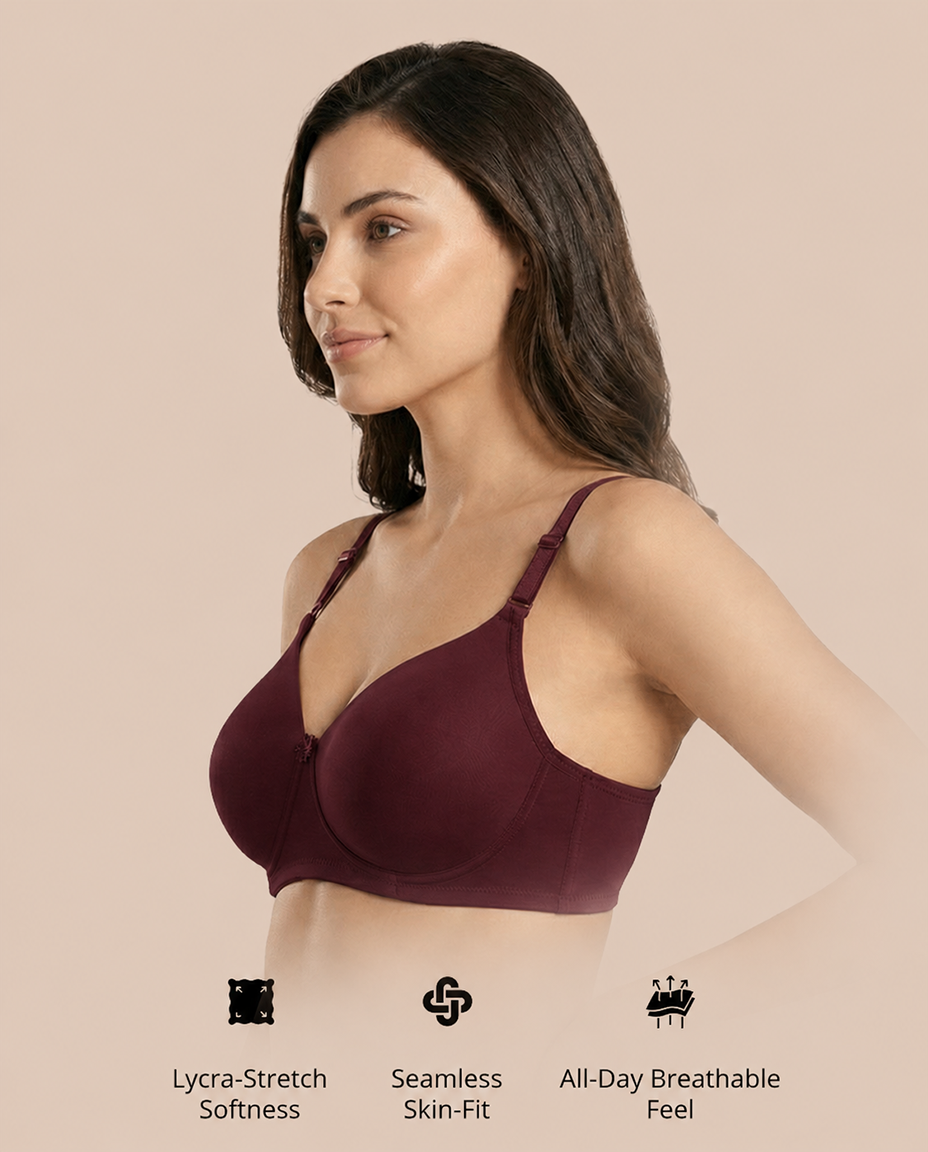 Stretch Lycra Padded Bra – Wine & Mocha Duo | Pack of 2 | ve1gib-3k.myshopify.com