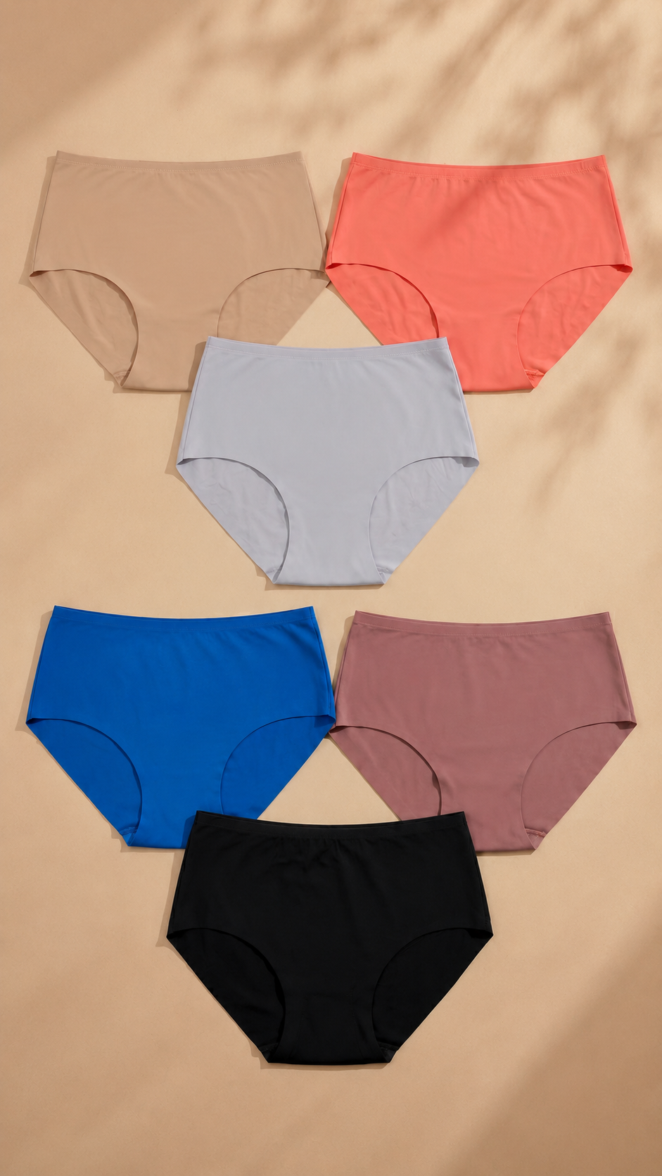 Women's Seamless Lycra Panty Pack of 6 | Soft Stretch Everyday Briefs