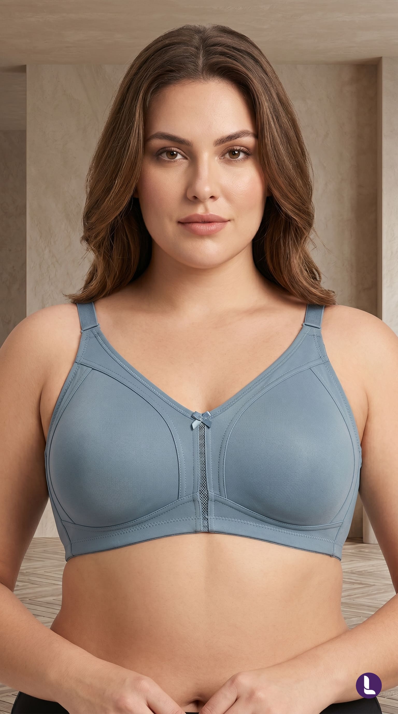 Full Coverage  Premium  Wire-Free Bra Combo Pack of 2 – Blue Slate & Wine Velvet