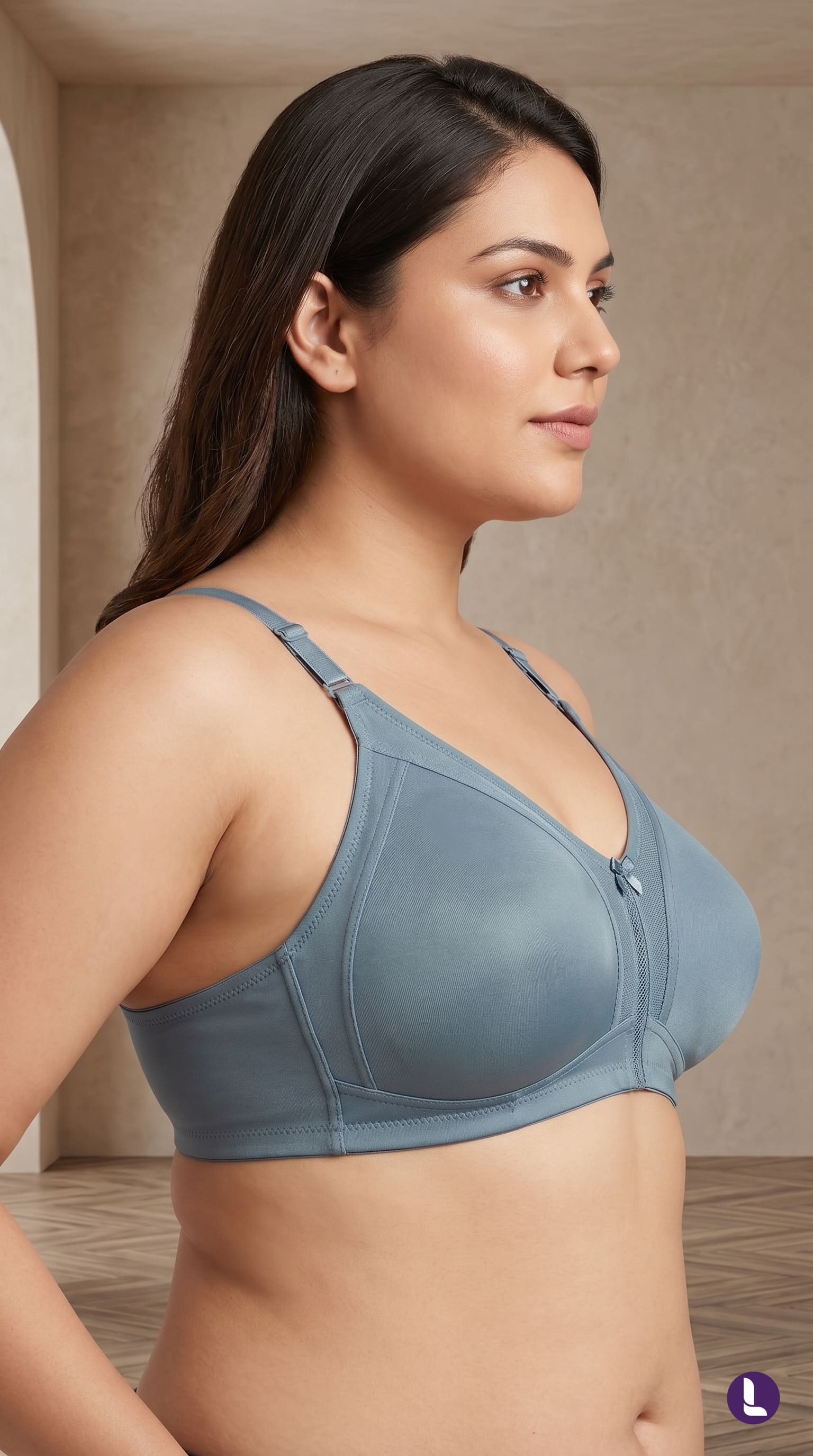 Full Coverage  Premium  Wire-Free Bra Combo Pack of 2 – Blue Slate & Wine Velvet