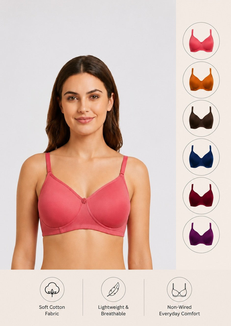 Cotton Padded Bra – Everyday Essentials Collection | Pack of 6