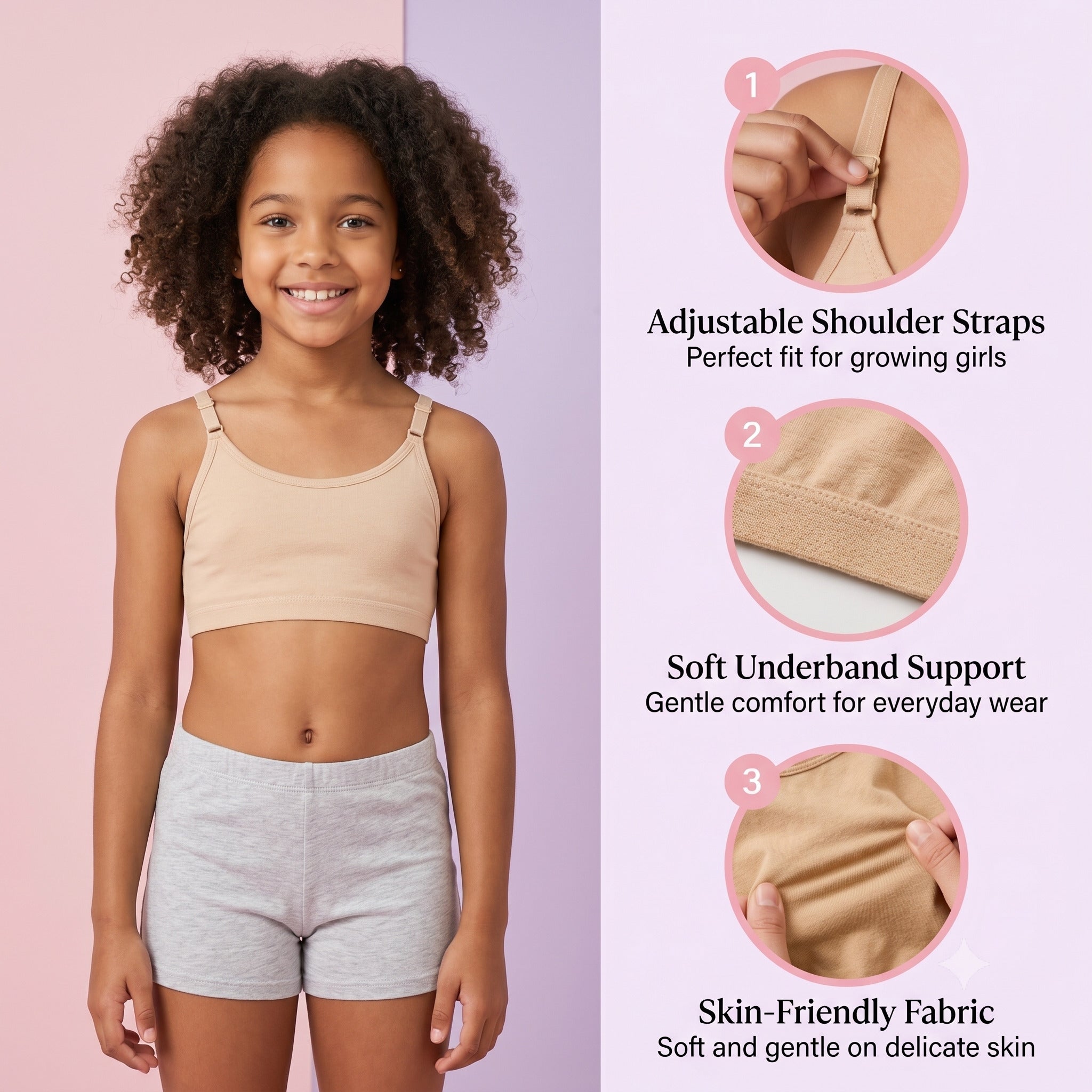 Beginner Bra Combo Pack of 3 for Girls & Women | Soft Cotton Stretch Camisole Bras