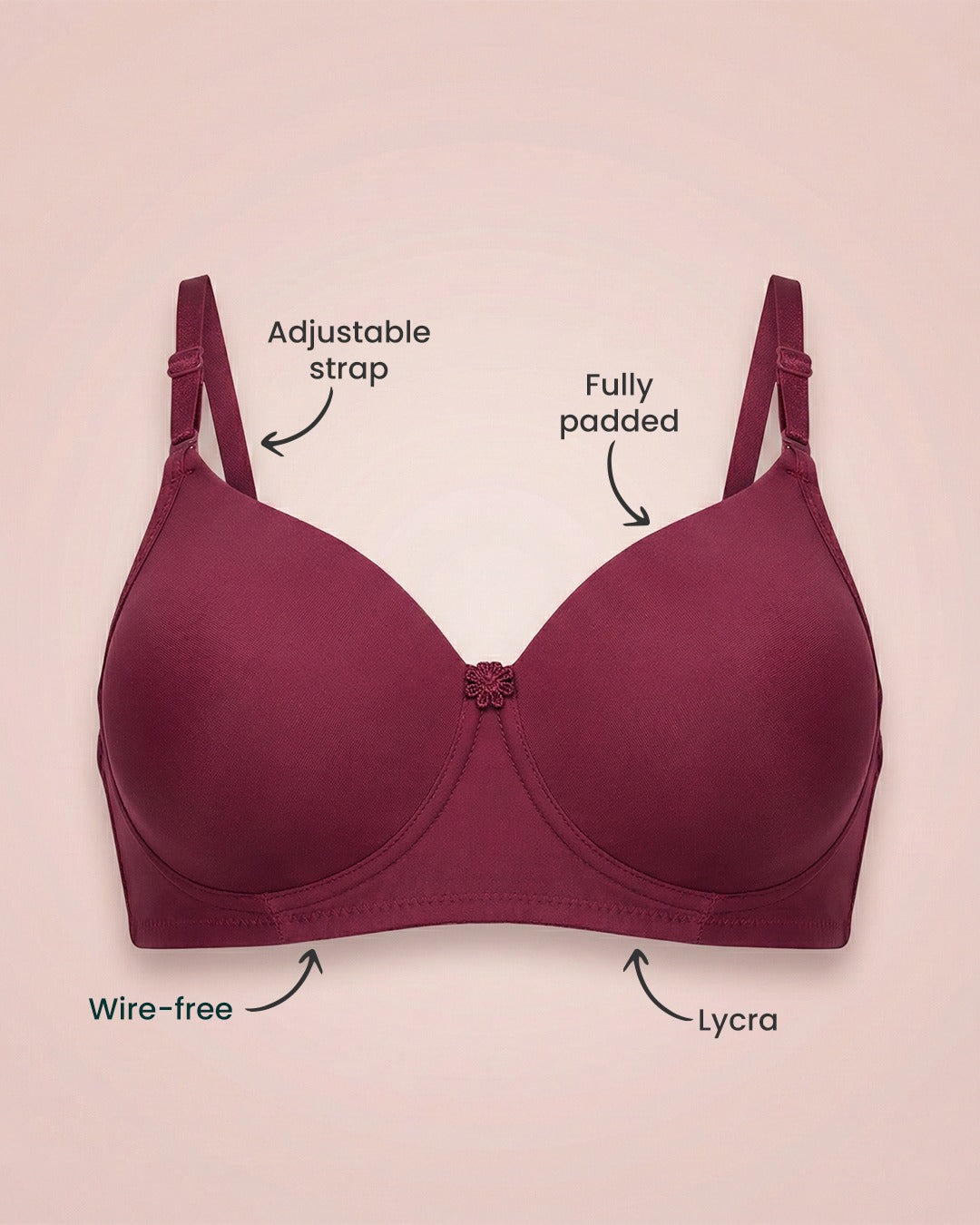 Stretch Lycra Padded Bra – Peach & sand Duo | Pack of 2