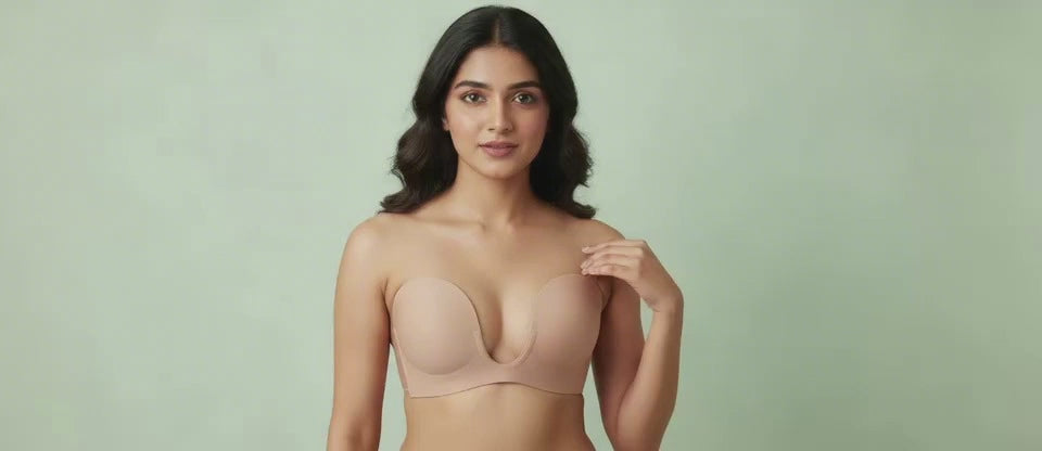 U-Plunge Strapless C Cup Bra – Deep Neck Invisible Support