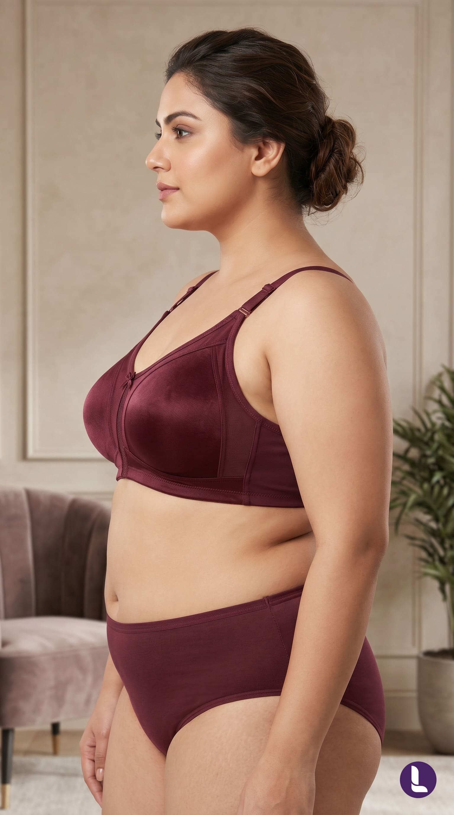 Full Coverage  Premium  Wire-Free Bra Combo Pack of 2 – Blue Slate & Wine Velvet